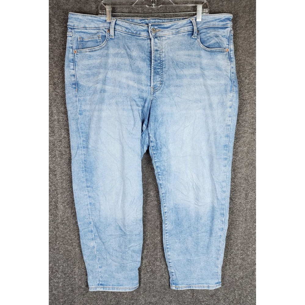 Old Navy Jeans Womens 20 O.G. Straight Light Wash Extra Stretch High Rise EUC